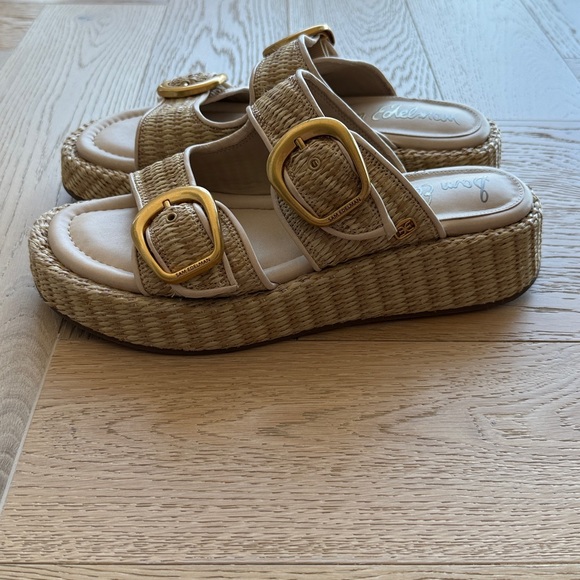 Sam Edelman Rattan Platform Slides - Picture 4 of 7
